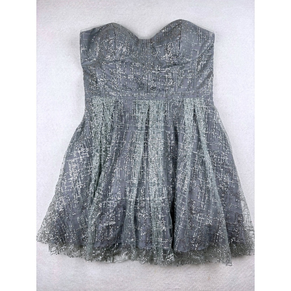 Blondie Nites Strapless Glitter Dress Womens 13 Party Prom Pockets